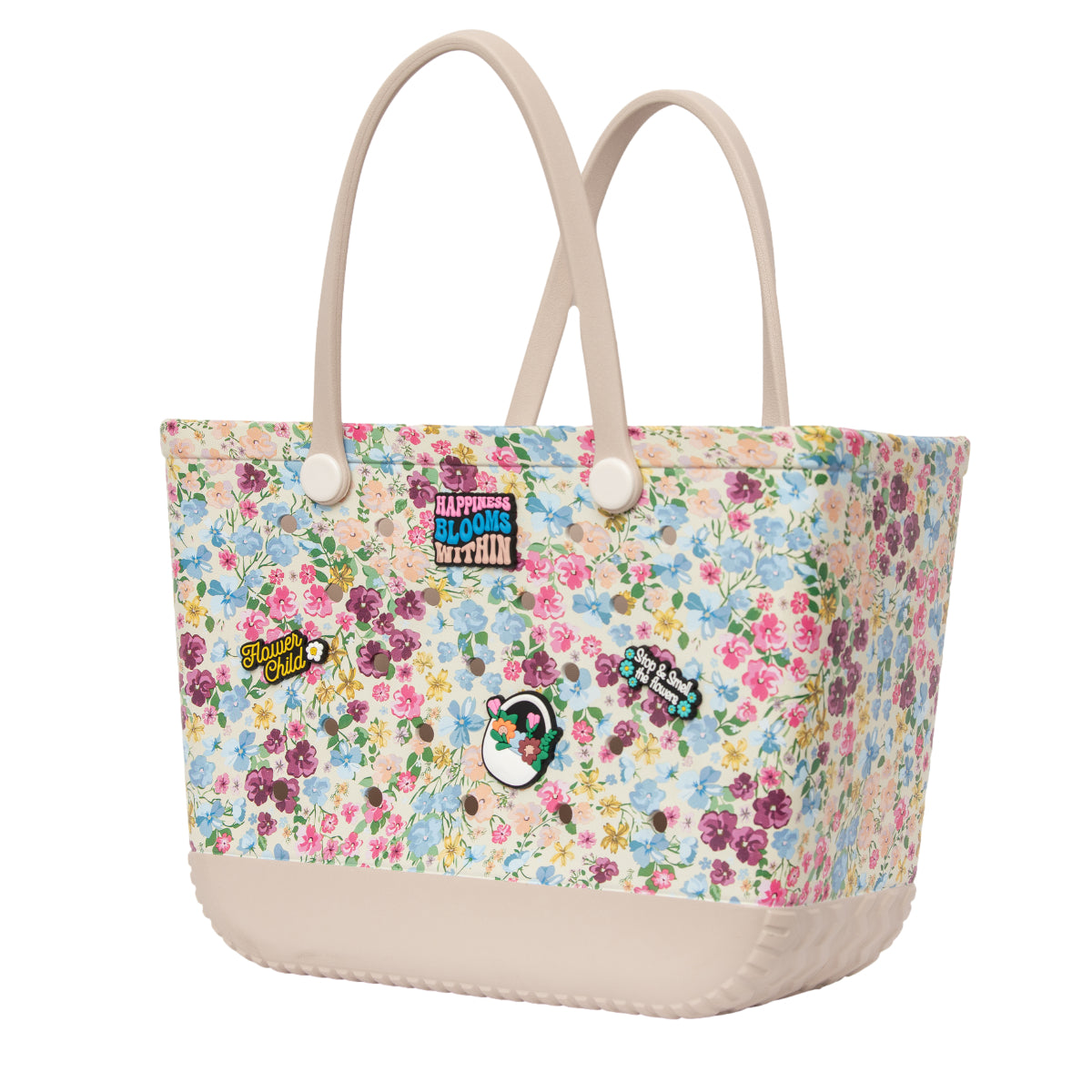 Flower Printed Large Beach Tote Bags (12 units) –